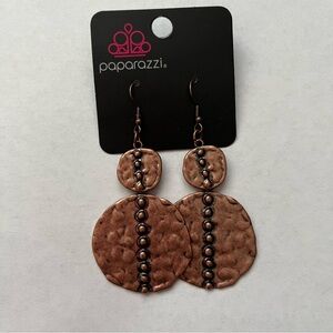 Paparazzi Copper Earrings with Black Accents